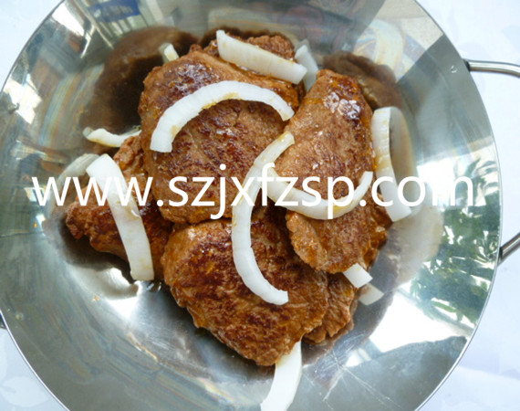 仿真食品模型：炒锅炒洋葱牛柳