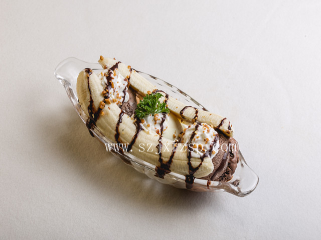 <b>仿真甜品模型 香蕉船甜品模型</b>