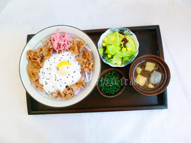 <b>仿真食品模型 牛肉饭定食</b>