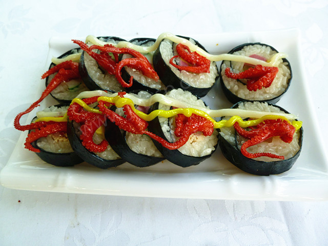 日韩寿司食品模型 八爪鱼紫菜包饭