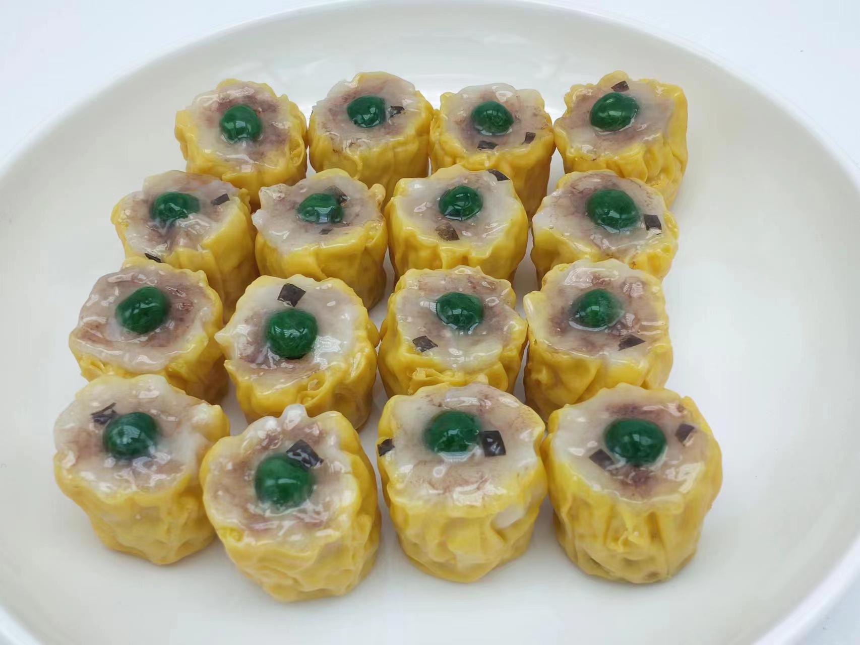 仿真点心模型 豌豆干烧麦模型