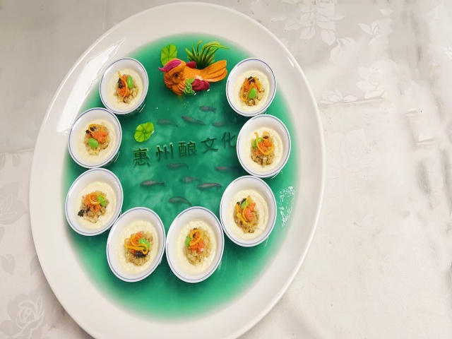 山水酿豆腐食物模型