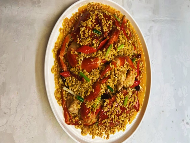 样品菜避风塘炒蟹模型